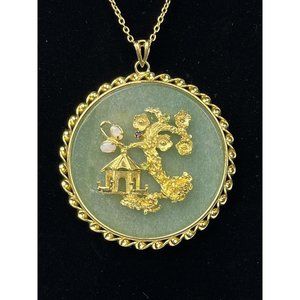 Rare MAX NEIGER Vintage Peking Glass Faux Opal? Chinese Necklace Unsigned